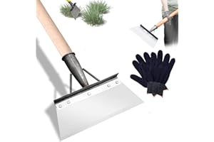 GEDEGOOK Pala de Limpieza de Jardín al Aire Libre, Pala de Jardín Multifuncional, Herramienta de Deshierbe de Acero Al Carbono, Pala Plana de Acero para Musgo, Palear Nieve, Limpiar Granjas (28cm)