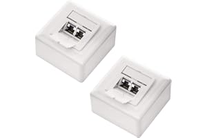 deleyCON 2x CAT 6a Universal Netzwerkdose - 2x RJ45 Port - Geschirmt - Aufputz oder Unterputz - 10 Gigabit Ethernet Netzwerk - EIA/TIA 568A&B - Weiß
