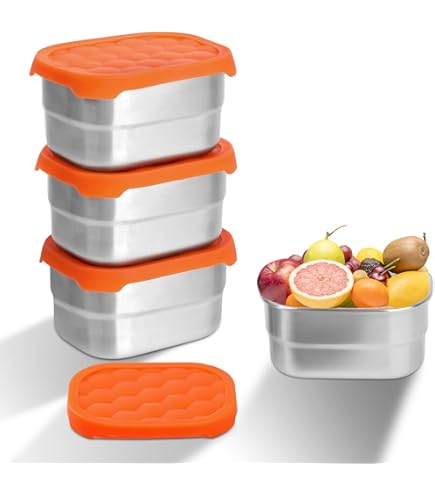 Pinnacle Set Contenitori Ermetici per Alimenti con Coperchio | 3 Contenitori Termici per Alimenti da 2.6/1.5/1 qt – Ciotole Termiche | Porta Pranzo Termico Inox – Idea Regalo