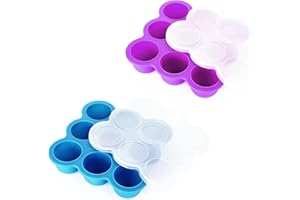 NEYLOKFEN 2 pieces Bac a Glacon pour bebe Puree 18x75ml Compartiment Congelateur Silicone pour Bebe Puree Diversification Moule