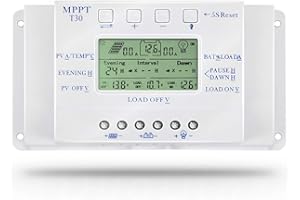 EPEVER Écran à cristaux liquides automatique de contrôleur de chargeur solaire 30A 12V 24V (mode de remplissage compatible MPPT + PWM)