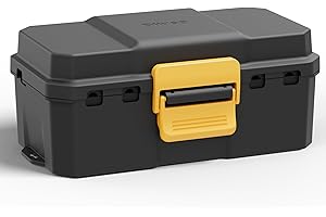 Boîte de câble étanche, Diivoo Boîte de câble Outdoor Couvertures étanches, grande taille 6 entrée de joint de câble, IP54 protéger Power Strip, Timer Outlet Plug, Noir（28,5×15×11cm）