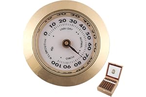 YOUNGWIER Zigarren Humidor Hygrometer für Zigarrenkisten, Mini hygrometer zigarren 28 mm Rund legierung Hygrometer für Zigarren, Humidor, Zigarrenbox, Zigarrendose, Humidorzubehör