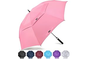 ZOMAKE Large Golf Umbrella Windproof Strong 54/62/68 Inch - Big Golfing Umbrellas Double Canopy Vented For Men - Extra Large Oversize Umberella's With Strap