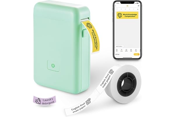 vretti Sticker Maker Mini Label Maker, HP2 Imprimante d'étiquettes Bluetooth Portable pour Stockage, expédition, Code-Barres, courrier, Bureau, Maison, Organisation, Machine d'impression d'étiquettes