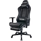 GTPLAYER Gaming Chair With Footrest Heavy Duty Chair High Back Support Computer Chair Swivel Rocking Executive Chair - Black