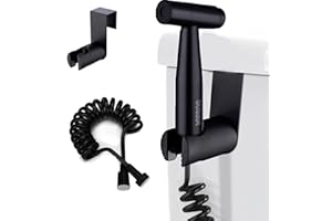 ABSOK Bidet Handbrause Set Edelstahl Handheld Bidet Sprayer für Toilette Schwarz Handbrause mit 3,1m Schlauch