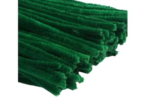 CCUUHJ 100 Pieces Pipe Cleaners Chenille Stem, Pastel Candy Color Pipe Cleaners Set for Pipe Cleaners DIY Arts Crafts Decorations, Chenille Stems Pipe Cleaners (Dark Green)