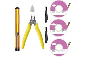 SHUIYUE Kit de mecha para desoldar,3 mechas para desoldar(2mm de ancho,3m de largo),2 cepillos de limpieza de plástico