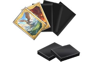 Mcbazel 100 Pack 63x88mm Glossy Black Card Sleeves - Premium Clear Protective Sleeves for Standard Trading Cards, MTG, YuGiOh!