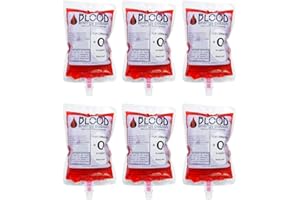 TENDYCOCO 12pcs 150ML Blood Bag Drink Storaging Bag for Hallowmas Festival Party Gathering (Blood Type is Random, Without Hook and Funnel)