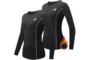 MEETWEE Camiseta Térmica Mujer, Ropa Interior de Compresión Manga Larga Esquí Funcional Thermal Baselayer para Transpirable, cálida y de Secado rápido