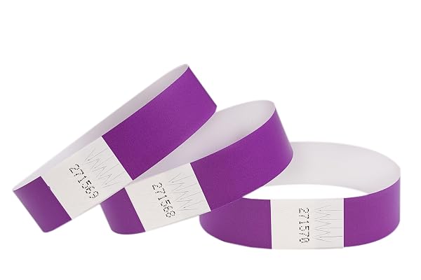 CINTAPUNTO - 1000 Bracelets papier couleur événements - Bracelet evenementiel d'identification - entrée - évènement festival event concert - d'entrée - fluo - 16 couleurs - Violet