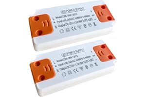 CRESBEL Transformador LED – 2 unidades de transformador LED de 100 – 240 V a 12 VDC constante LED Driver, transformador de bajo voltaje para iluminación LED, fuente de alimentación para bombillas LED G4,