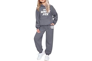 GENERIC Kids Tracksuit Full Set UK 2 Piece Oversizedoutfit - Girls Tracksuit Sets Kids Trendy with Letter Print Long Sleeve Pullover Sweatshirts and Sweatpants Sportwear Outfit