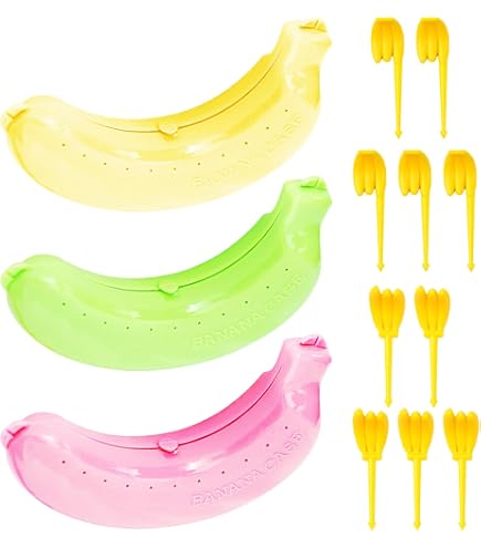 Boite Banane XPEX Boîte à Banane - 2 Pièces Avec Fourchette - Protecteur De Banane Anti-Écrasement Xpex Protecteur Fruit