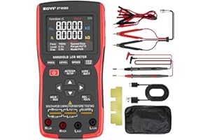 ZOYI ZT-DQ02 Digital LCR Bridge Meter & Battery Internal Resistance Tester, 0.3% Accuracy, 100Hz–100kHz, Measures L/C/R/Z/ESR, Auto Component Identification, Full Test Leads Kit