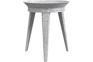 Panacea Stan Galvanised Metal Bird Bath with Stand - Grey