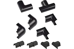 Raccords à clipser pour D-Line goulotte moulure Mini | Joindre plusieurs goulottes de 30x15mm | Multipack de 10 pièces raccords de goulotte électrique | Noir