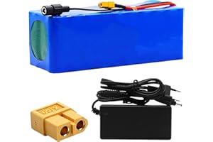 STDPCXZ 24V E-Bike Battery 8Ah 10Ah 12AH 15AH 20AH High Power Lithium Battery Pack for 1000W-2800W Motorcycle, Waterproof Lithium Battery Pack with Charger and BMS 24V 12AH,XT60 Plug
