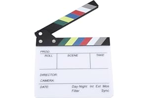 ‎FABATER Klapka do Filmu, Tablica do Klapy z Folii Akrylowej do Studia Kamer Tablica do Klapy Sceny Akcji dla Reżysera, Kasowalna i Trwała, Idealna do Produkcji Filmowej