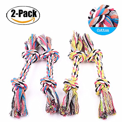 Preisvergleich Produktbild Chickwin Interaktives Hund kauen Spielzeug, 2PC Geflochten Langlebig Pet Seil Hund Spielzeug Baumwolle Zahnreinigung Seil Spielzeug Qualitativ Hochwertige Baumwolle Fasern Farbige Spielzeug Zufällige Farbe (A)