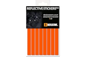 B REFLECTIVE 3M® Lines™ Kit Strisce Riflettenti, Multi Supporto: Bicicletta, Scooter, Monopattino Elettrico, Tutti i caschi, Tecnologia 3M, 1x15 cm, Arancia