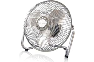 Max Star Ventilador de Mesa de 23 cm, 3 Velocidades, Motor 38W, Rejilla de Seguridad, Cabezal Ajustable, VS9