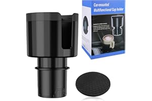 TAWVEML Universal Car Cup Holder Expander, Drink Holder for Cars with Adjustable & Expandable Base, Fits Large Drink Bottles in 0.5-1.4 L (7-10.5 CM)