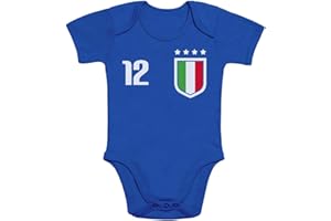 Shirtgeil Body neonato manica corta Nazionale di calcio italiana - Italia Squadra Azzurra