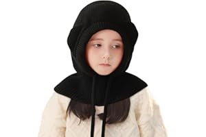 TAGVO Cagoule Enfant, Bonnet et Écharpe d’Hiver 2 en 1, Adapté pour Enfants de 2 à 6 Ans