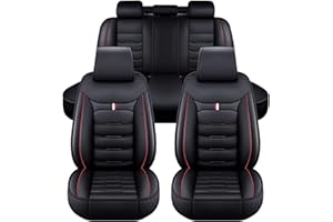 AIRAU Auto Sitzbezüge Set für Audi A3 8P Q5 A6 C6 A4 A5 Sportback B7 8V C7 A1 B9 Rs4 5 6 7 R8 S5 S6 S7 S8 Q3, Autositzbezug Leder Schonbezüge Wasserdicht Sitzauflage Komplettset Zubehör