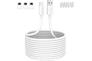 IMANGOO Kabel USB C 5m, kabel USB C szybkie ładowanie do magnetycznej kamery nadzoru Xiaomi Mi 2K, bezprzewodowa kamera bezpieczeństwa Mi 1080P, kabel USB typu C do ładowania kamery bezpieczeństwa