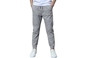 YiZYiF Enfant Garçon Pantalon de Cargo Multi-Poches Casual Taille Élastiquée Jogging Pantalon de Sport Danse Hip-hop Running Pantalon pour Hiver 5-14 Ans