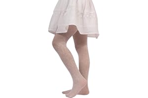 CALZITALY PACK 1/2 Collant Bambina Fantasia Floreale | Calze Bimba In Pizzo Con Fiori – 40 DEN| Beige, Bianco | 2-3, 4-6, 6-8, 8-10, 10-12, 12-14 anni | Made in Italy