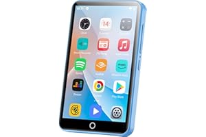 Reproductor MP3 con Bluetooth y WiFi, Oilsky 80GB Mp3 & Mp4 Reproductor de Música, 4'' 1080P Pantalla Táctil MP3, Spotify Android Portátil (Azul)
