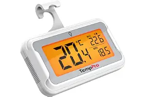 TempPro TP110 Termómetro Frigorífico Digital, IPX6 Impermeable, 1 pieza | Termómetro Nevera y Congelador con Retroiluminada, Registro MAX/MIN 24h, Termómetro Refrigerador (Anteriormente ThermoPro)
