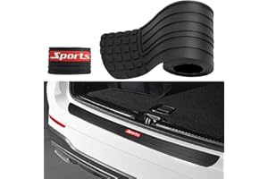 VOAKZEF Car Rear Bumper Protector, Universal Fit, Black-Sports, PVC, Rubber, Bumper