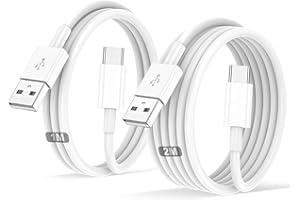 BSTOEM Cable USB C Charge Rapide 3A, [1m+2m/Lot de 2] Câble USB vers USB C, Cable Chargeur Type C pour iPhone 17 16 15 /Air/Plus/Pro Max, pour Samsung Galaxy S22/S21/S20/S10, pour Google Pixel, pour Xiaomi