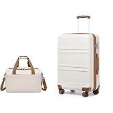 Kono 2 Piece Lightweight Travel Suitcase Set 52 x 15 x 21 cm ABS Hard Shell Hand Luggage with TSA Lock + Ryanair Cabin Suitca