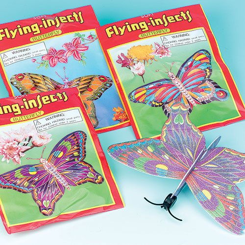 Styroporflieger "Schmetterling" - Gleitflugzeuge aus Styropor für Kinder zum Gestalten, als Mitgebsel & Preis - (6 Stück)