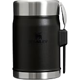 STANLEY Classic Legendary Yemek Termosu + Kaşık 0.4 Litre - Siyah 2.0 | Paslanmaz &Ccedil;elik