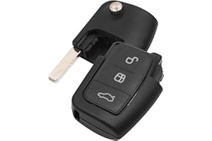 sourcing map Carcasa de Llave de Coche Mando Reemplazo 3 Botones Espadín Sin Cortado Plegable para Ford Focus
