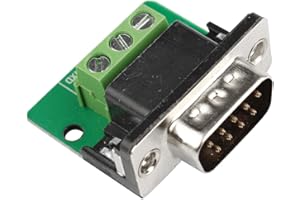 Futheda D-Sub DB9 Conector de Placa de separación de Interfaz de 9 Pines Macho de 2 Filas RS-232 Puerto Serie sin Soldadura Adaptador de Bloque de terminales