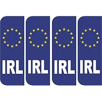 Irish Flag Number Plate Corner Stickers (x2) - 50mm Domed Gel Coated Decals For Cars