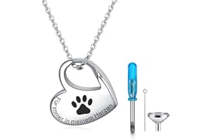 YOTHIWAD Herz Urne Halskette für Asche,Urne Kette mit Gravur für Immer in Meinem Herzen Edelstahl Asche Schmuck Memorial Anhänger für geliebte Menschen mit Füllung Kit