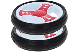 MroMax 2pcs 115mm Dia Plastic Single Wheel Stroller Pulley Rolling Roller Civil Equipment White