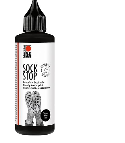 Marabu Sock Stop – Vernice Antiscivolo Per Calze E Tessuti, 90 Ml, Rosso, A Base D'Acqua, Facile Da Usare, Senza Lattice