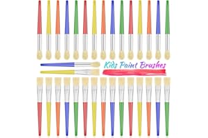 Anezus Pinceles de pintura, pinceles para niños, 30 brochas de pintura grandes., Multicolores, 6 1/4inch