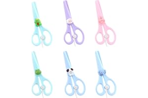 FALAFOTY 6 Pezzi Forbici di Sicurezza per Bambini Forbici di Plastica per Bambini Forbici di Addestramento per la Scuola Materna Forbici per Bambini per Arti Artigianato Fai da te Scrapbooking Materiale Scolas